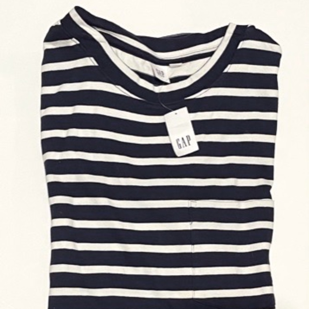 Navy White Striped Dress